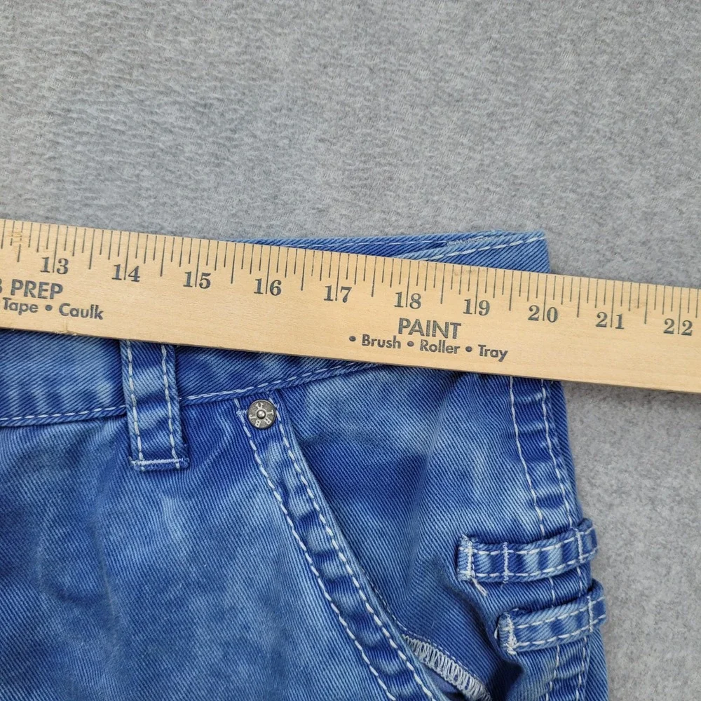 True Religion Cargo Pants Mens 38x32 Blue Acid Wash Baggy Y2K Streetwear